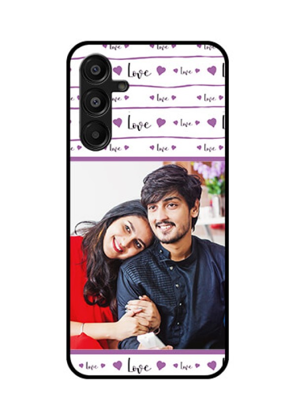 Galaxy F16 5G Custom Glass Phone Case - Couples Heart Design