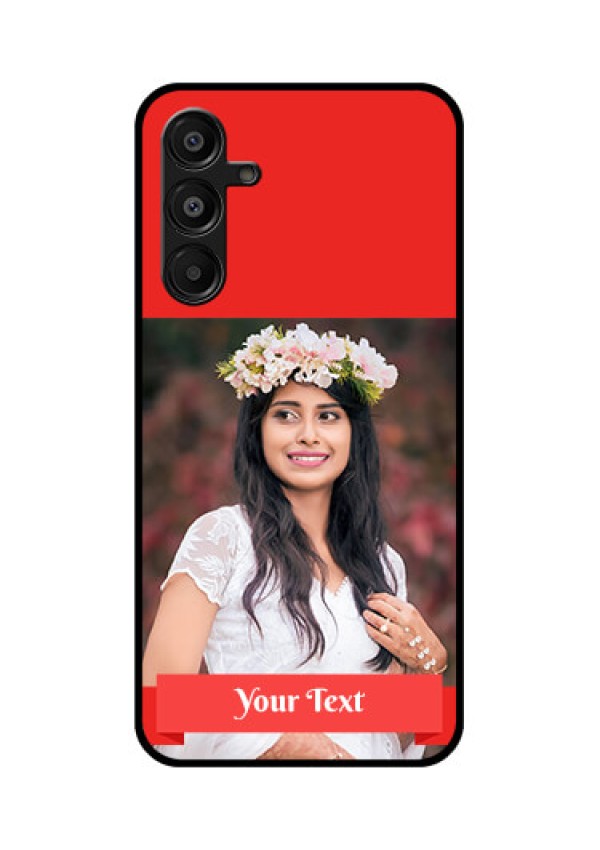 Galaxy F16 5G Custom Glass Phone Case - Simple Red Color Design