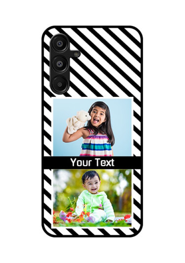 Galaxy F16 5G Custom Glass Phone Case - Black And White Stripes Design