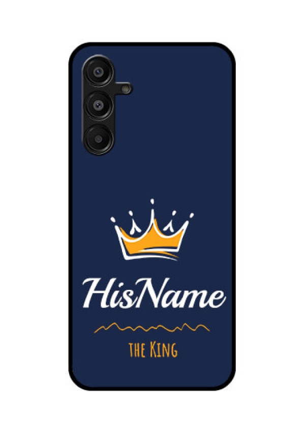 Galaxy F16 5G Custom Glass Phone Case - King With Name Design