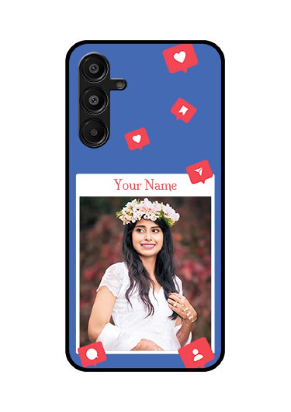 Galaxy F16 5G Custom Glass Phone Case - Like Share And Comment Design