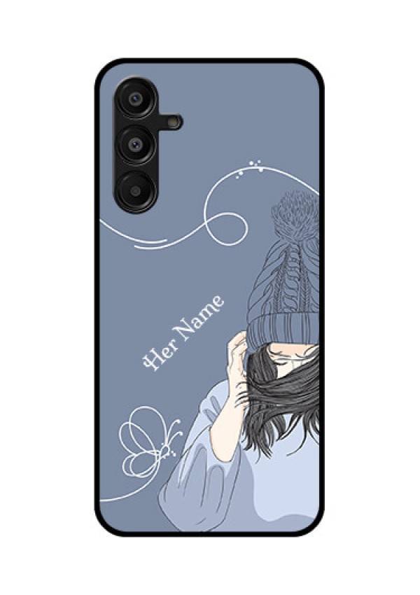 Galaxy F16 5G Custom Glass Phone Case - Girl In Winter Outfit Design