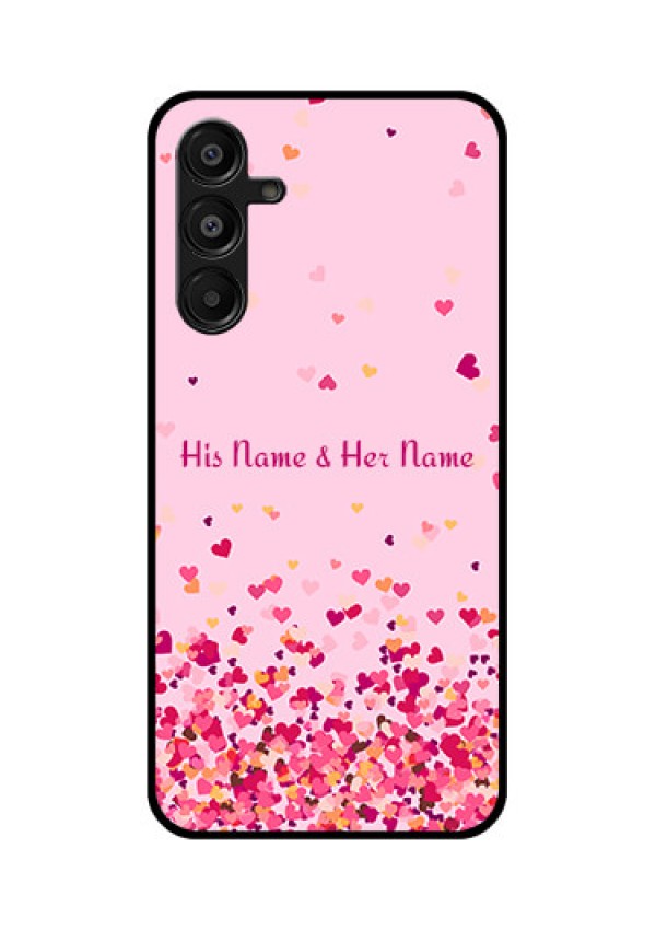 Galaxy F16 5G Custom Glass Phone Case - Floating Hearts Design