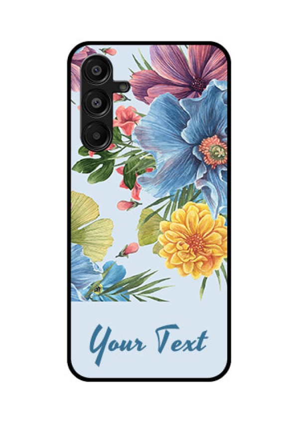 Galaxy F16 5G Custom Glass Phone Case - Stunning Watercolored Flowers Painting Design