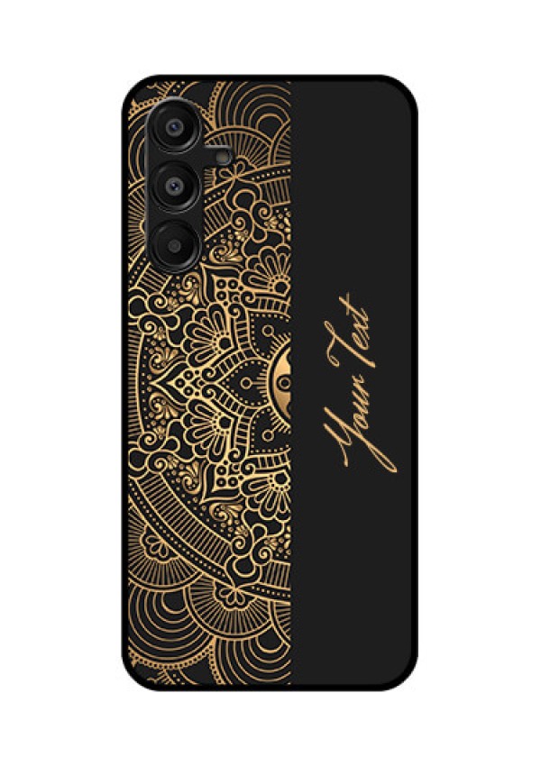 Galaxy F16 5G Custom Glass Phone Case - Mandala Art With Custom Text Design