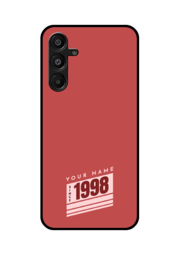 Galaxy F16 5G Custom Glass Phone Case - Red Custom Year Of Birth Design