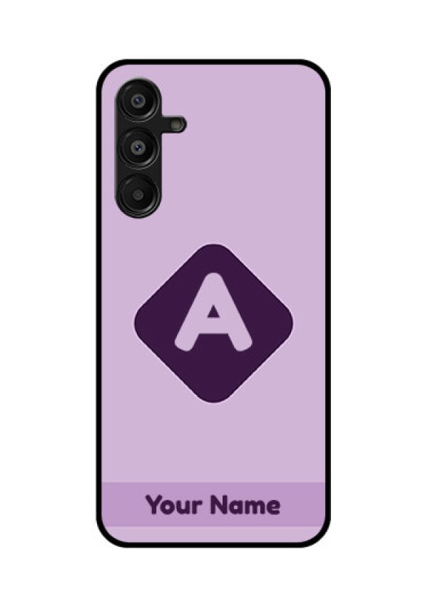 Galaxy F16 5G Custom Glass Phone Case - Custom Letter In Curved Badge Design