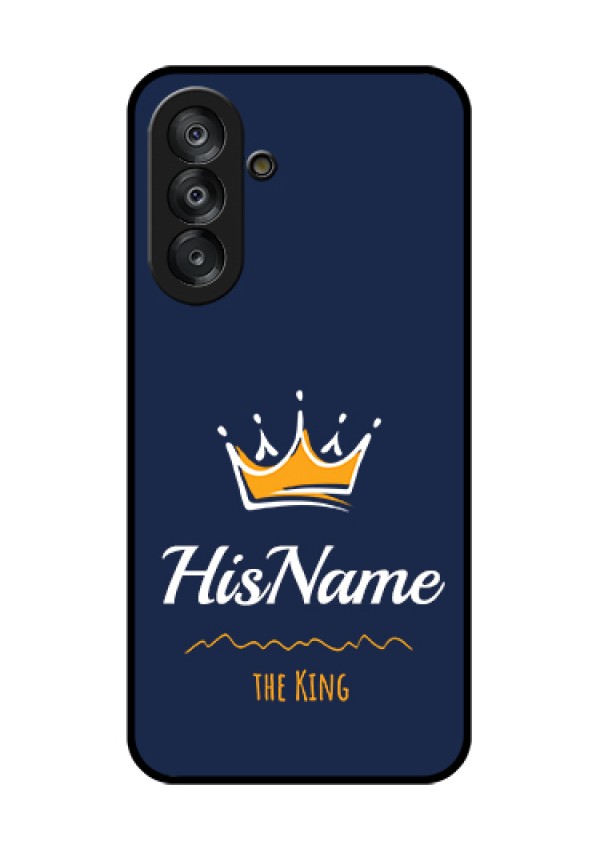 Samsung Galaxy F17 5G Custom Glass Phone Case - King With Name Design