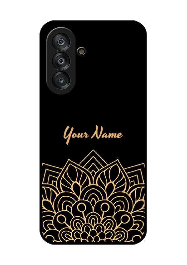 Samsung Galaxy F17 5G Custom Glass Phone Case - Golden Mandala Design