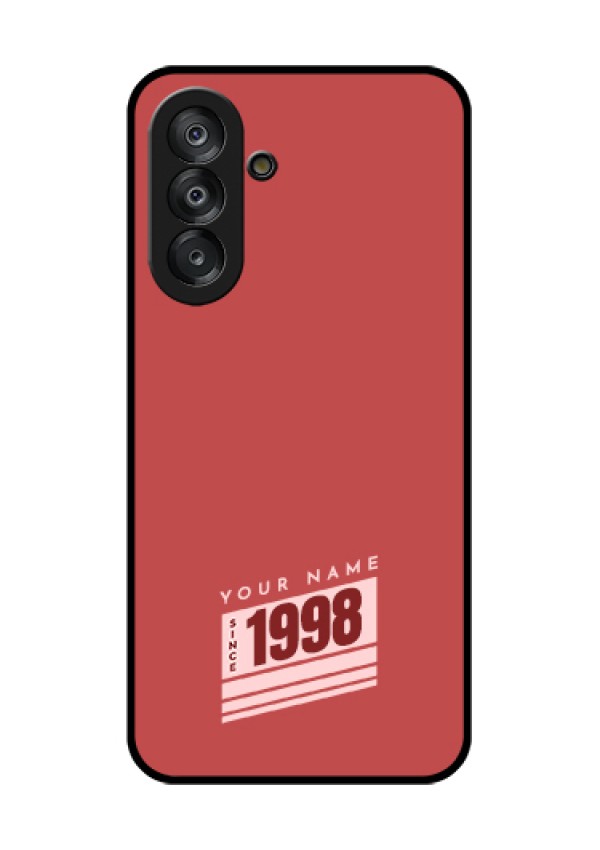 Samsung Galaxy F17 5G Custom Glass Phone Case - Red Custom Year Of Birth Design