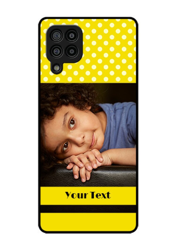 Galaxy F22 Custom Glass Phone Case  - Bright Yellow Case Design