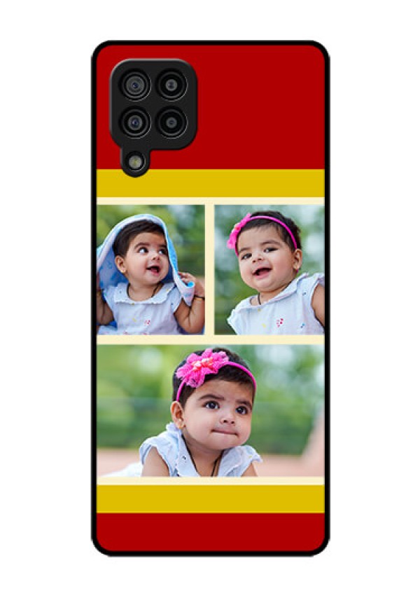 Galaxy F22 Custom Glass Mobile Case  - Multiple Pic Upload Design