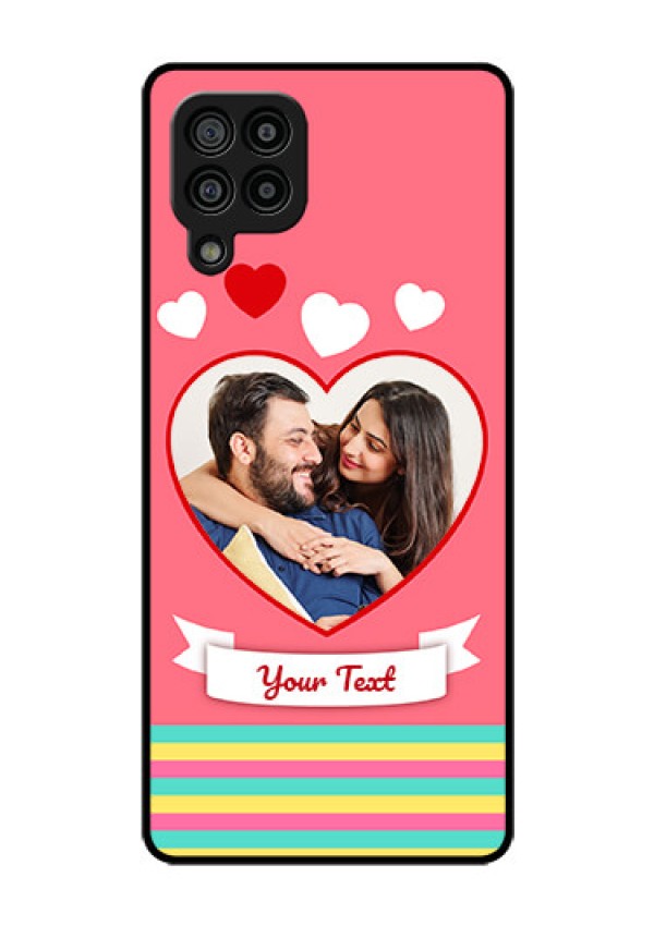 Galaxy F22 Photo Printing on Glass Case  - Love Doodle Design