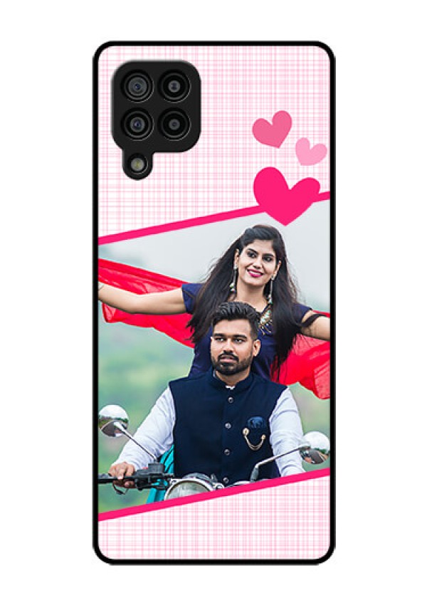 Galaxy F22 Custom Glass Phone Case  - Love Shape Heart Design
