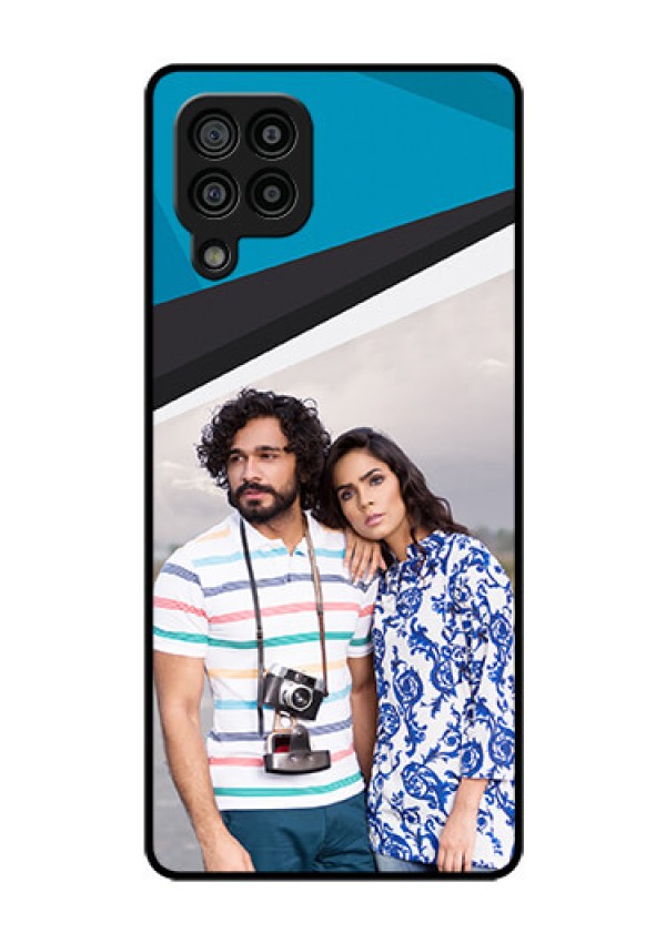 Galaxy F22 Photo Printing on Glass Case  - Simple Pattern Photo Upload Design