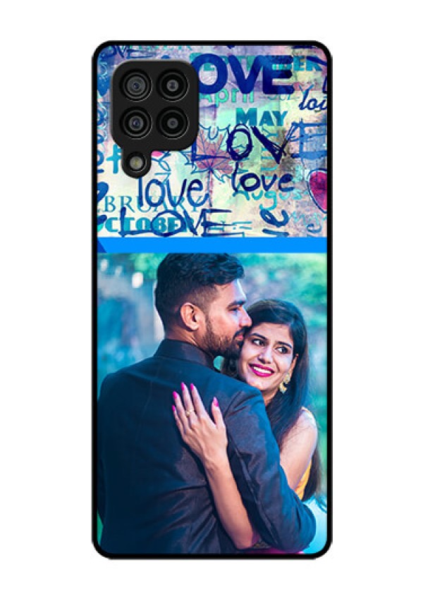 Galaxy F22 Custom Glass Mobile Case  - Colorful Love Design