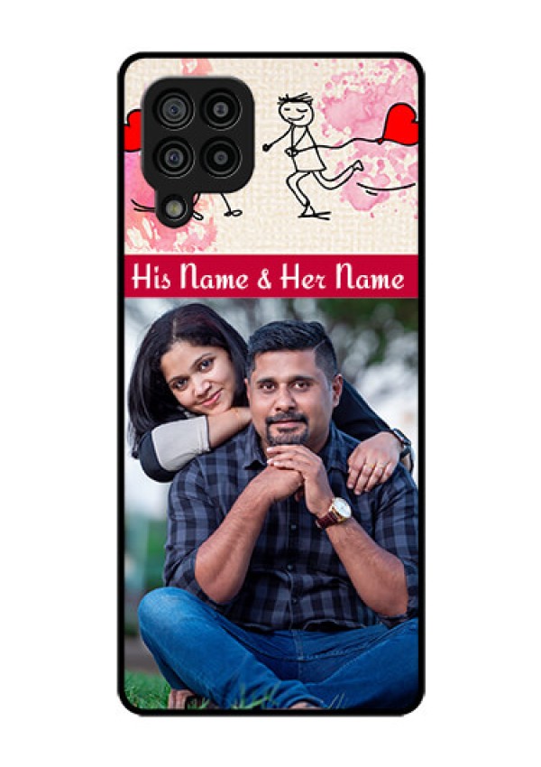 Galaxy F22 Photo Printing on Glass Case  - You and Me Case Design