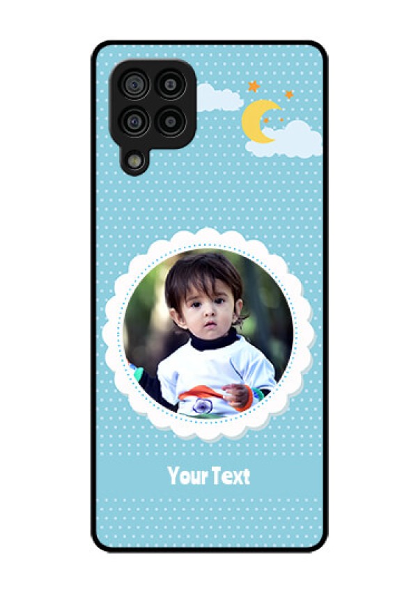 Galaxy F22 Personalised Glass Phone Case  - Violet Pattern Design