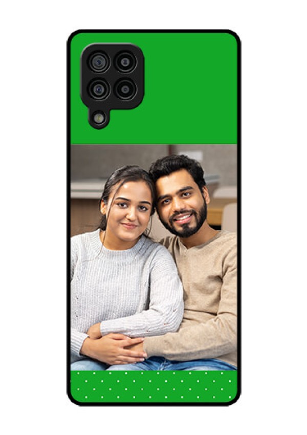 Galaxy F22 Personalized Glass Phone Case  - Green Pattern Design