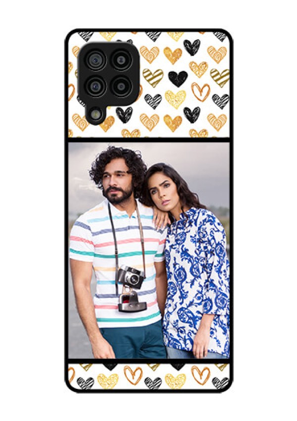 Galaxy F22 Photo Printing on Glass Case  - Love Symbol Design