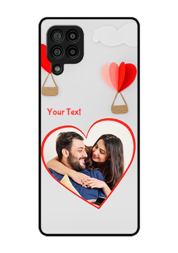 Galaxy F22 Custom Glass Mobile Case  - Parachute Love Design