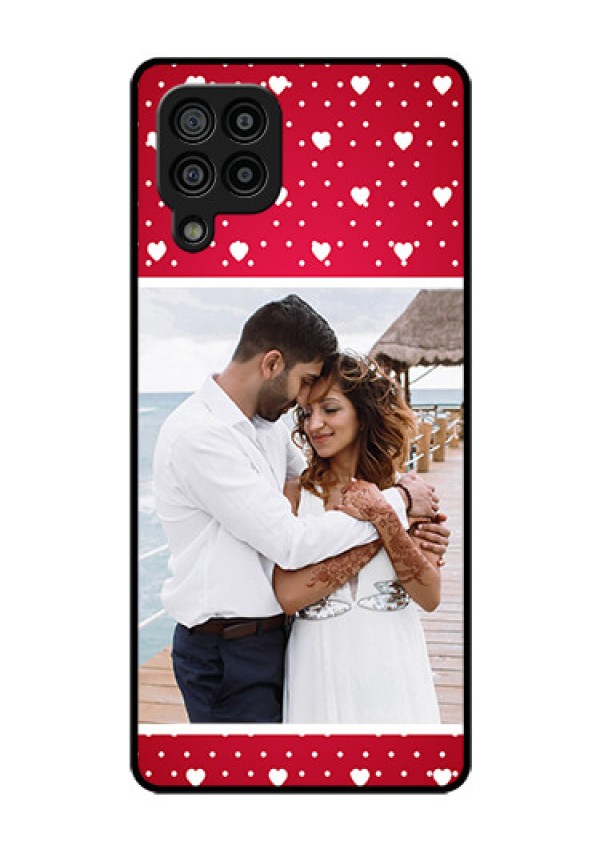 Galaxy F22 Photo Printing on Glass Case  - Hearts Mobile Case Design