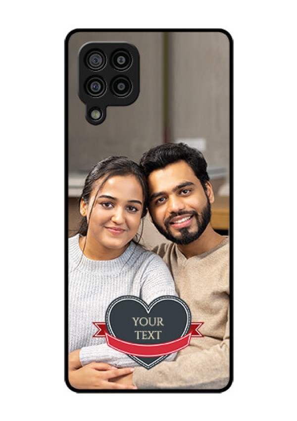 Galaxy F22 Custom Glass Phone Case  - Just Married Couple Design