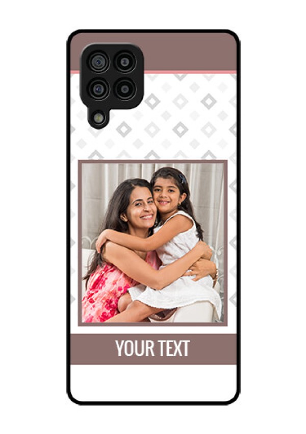 Galaxy F22 Photo Printing on Glass Case  - Simple Diamond Design