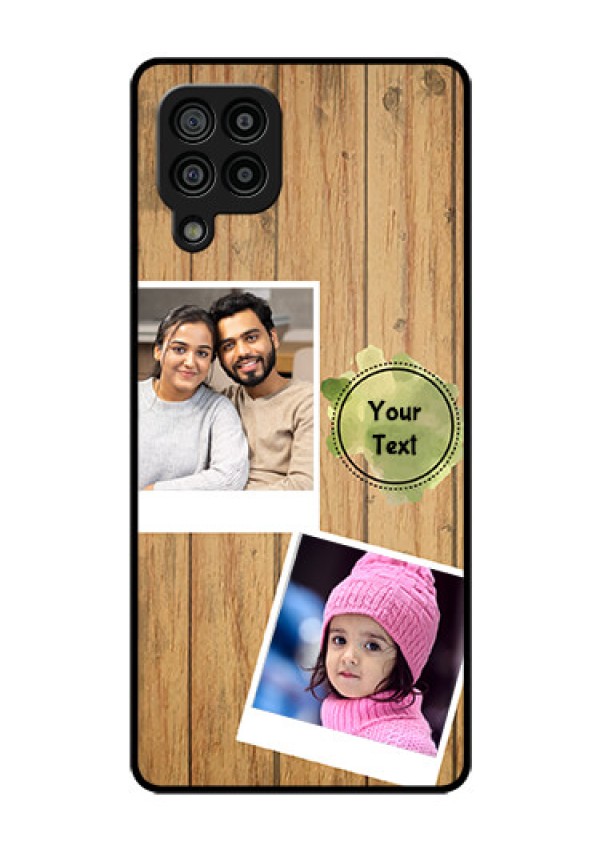 Galaxy F22 Custom Glass Phone Case  - Wooden Texture Design
