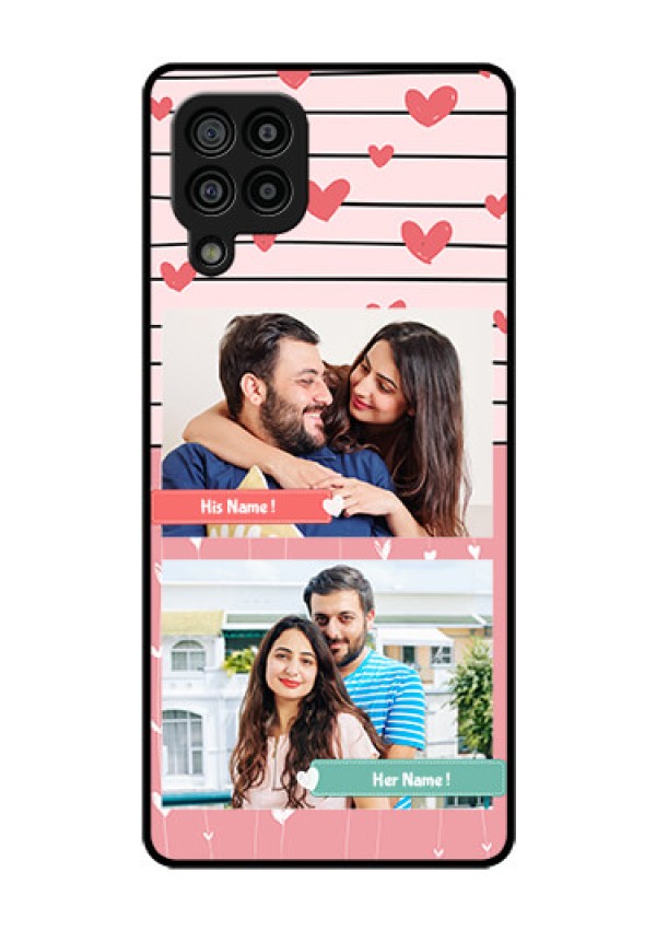 Galaxy F22 Custom Glass Mobile Case  - Photo with Heart Design