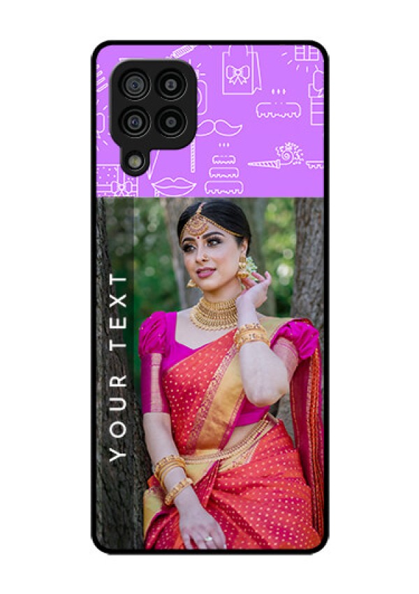 Galaxy F22 Custom Glass Mobile Case  - Birthday Icons Design