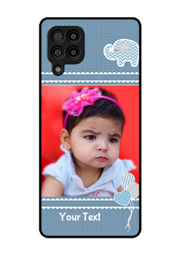 Galaxy F22 Photo Printing on Glass Case  - with Kids Pattern Design