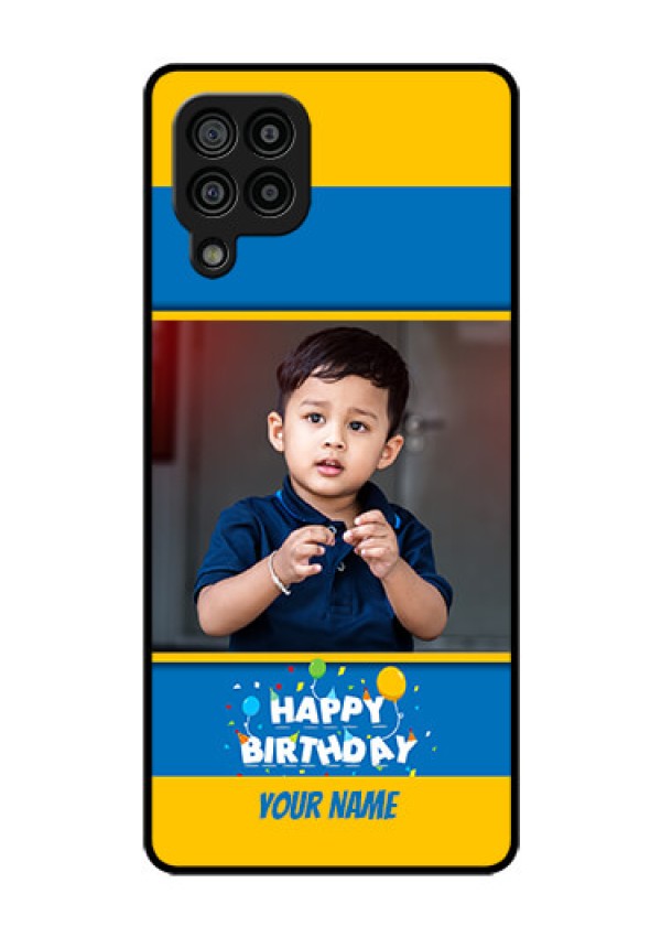 Galaxy F22 Custom Glass Mobile Case  - Birthday Wishes Design