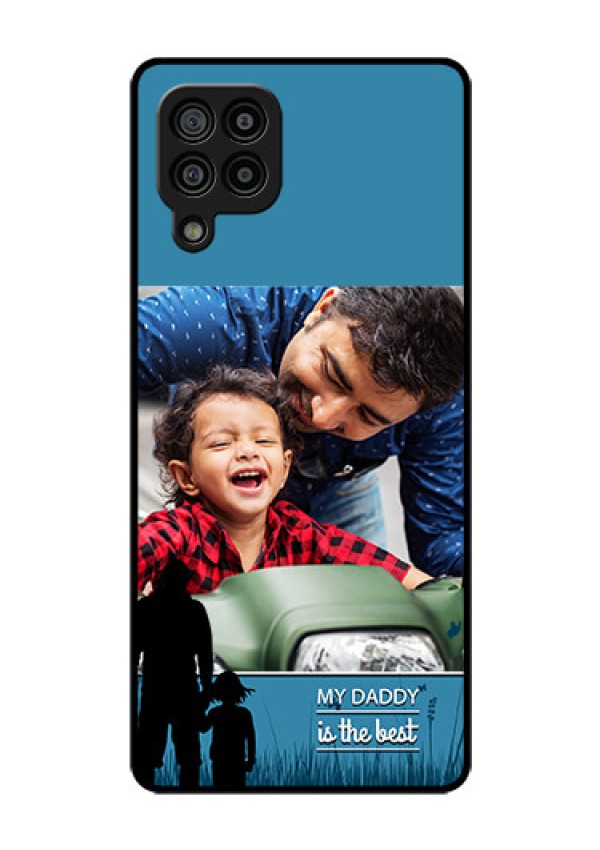Galaxy F22 Custom Glass Mobile Case  - Best dad design 