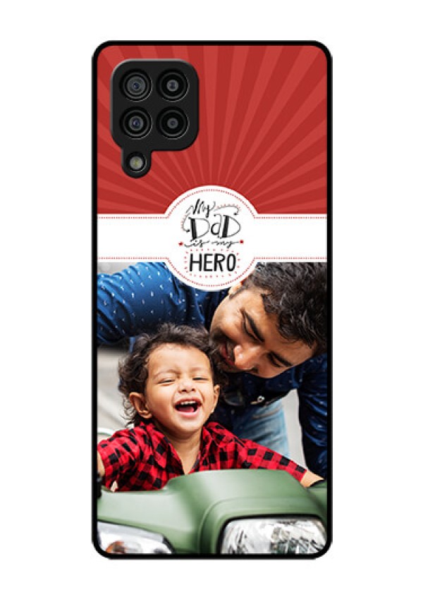 Galaxy F22 Photo Printing on Glass Case  - My Dad Hero Design