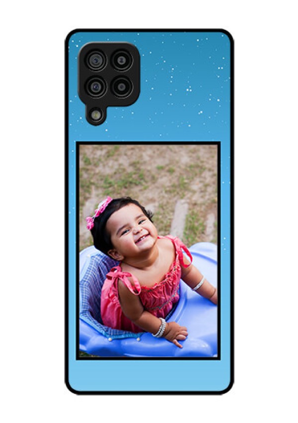 Galaxy F22 Custom Glass Mobile Case  - Wave Pattern Colorful Design
