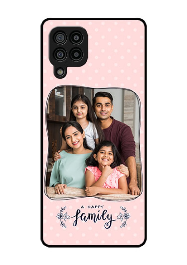 Galaxy F22 Custom Glass Phone Case  - Family with Dots Design