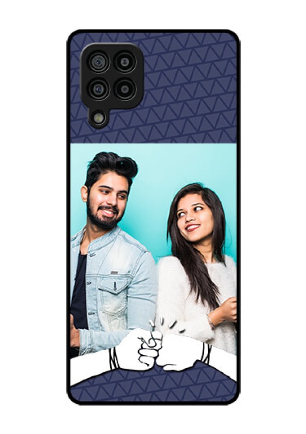 Galaxy F22 Photo Printing on Glass Case  - with Best Friends Design  