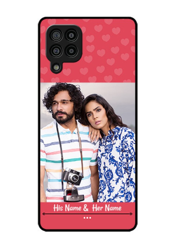 Galaxy F22 Photo Printing on Glass Case  - Simple Love Design