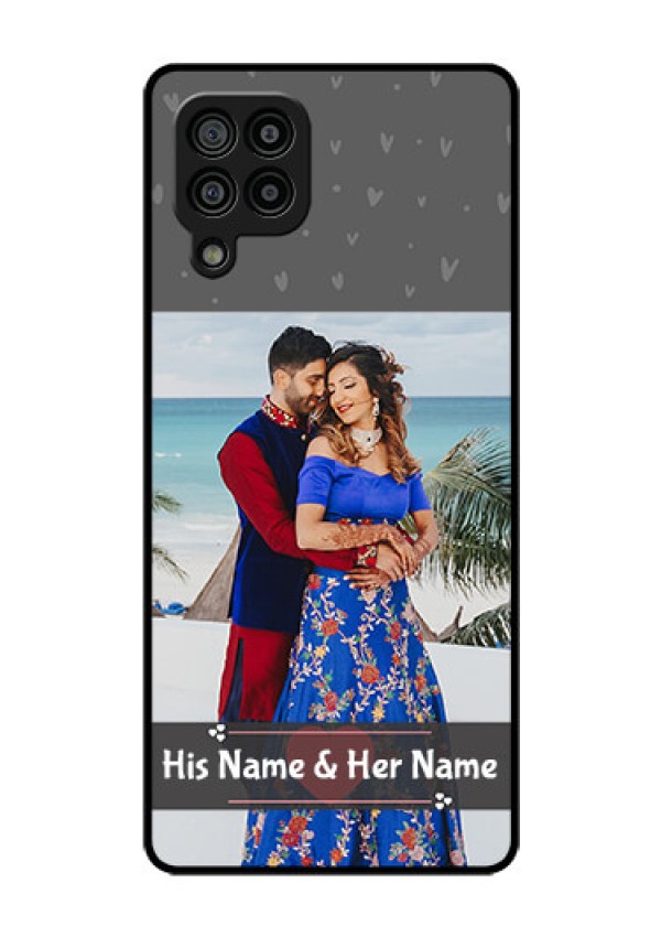 Galaxy F22 Custom Glass Mobile Case  - Buy Love Design with Photo Online