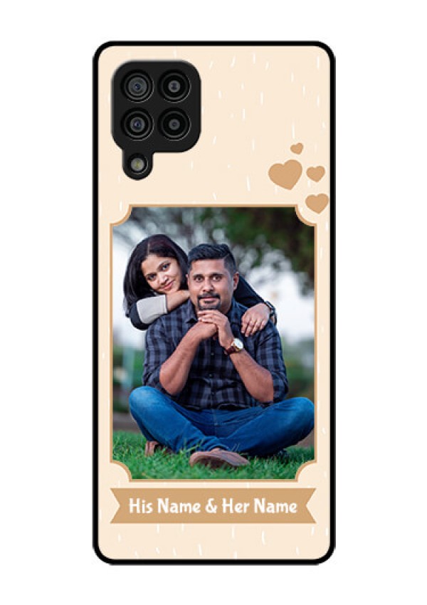Galaxy F22 Custom Glass Phone Case  - with confetti love design 