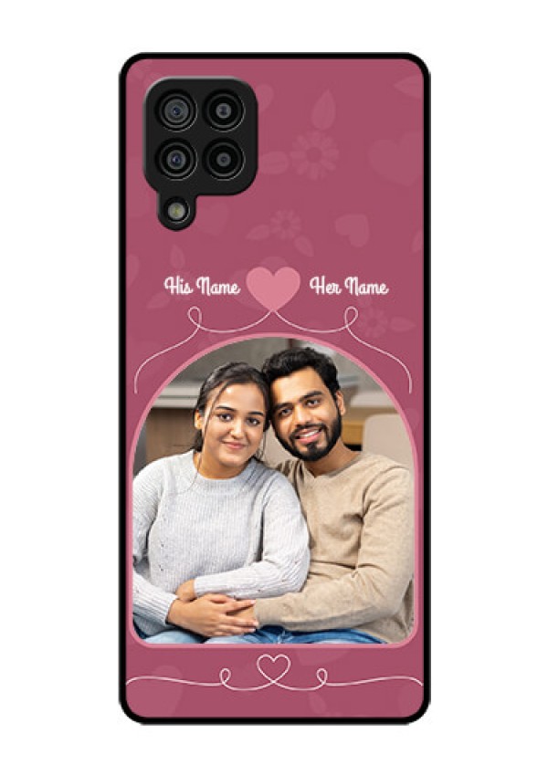 Galaxy F22 Photo Printing on Glass Case  - Love Floral Design