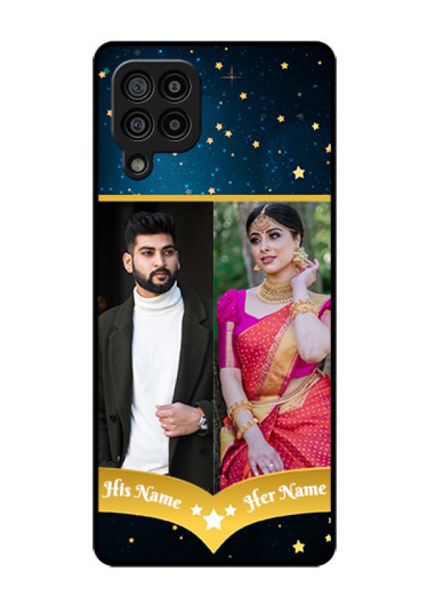 Galaxy F22 Custom Glass Phone Case  - Galaxy Stars Backdrop Design
