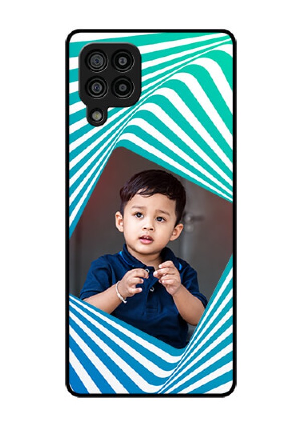 Galaxy F22 Personalized Glass Phone Case  - Abstract Spiral Design