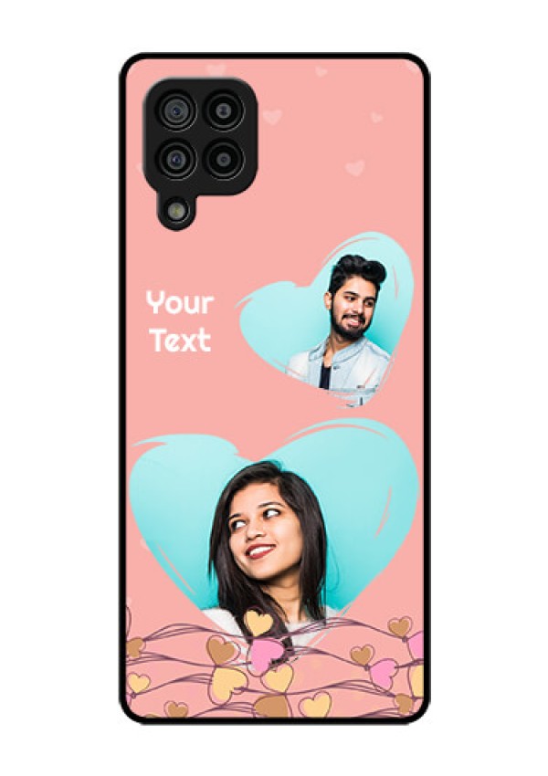 Galaxy F22 Custom Glass Mobile Case  - Love Doodle Design