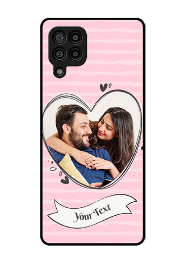 Galaxy F22 Custom Glass Phone Case  - Vintage Heart Design