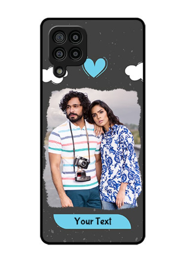 Galaxy F22 Custom Glass Phone Case  - Splashes with love doodles Design