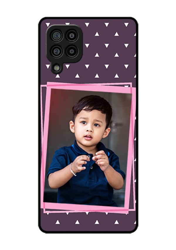 Galaxy F22 Custom Glass Mobile Case  - Triangle Pattern Dotted Design