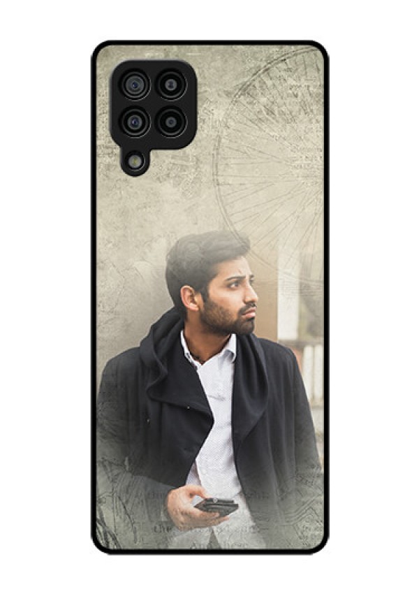 Galaxy F22 Custom Glass Phone Case  - with vintage design