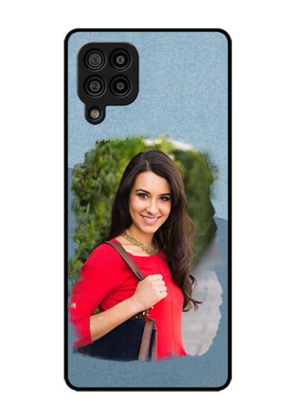 Galaxy F22 Custom Glass Mobile Case  - Grunge Line Art Design